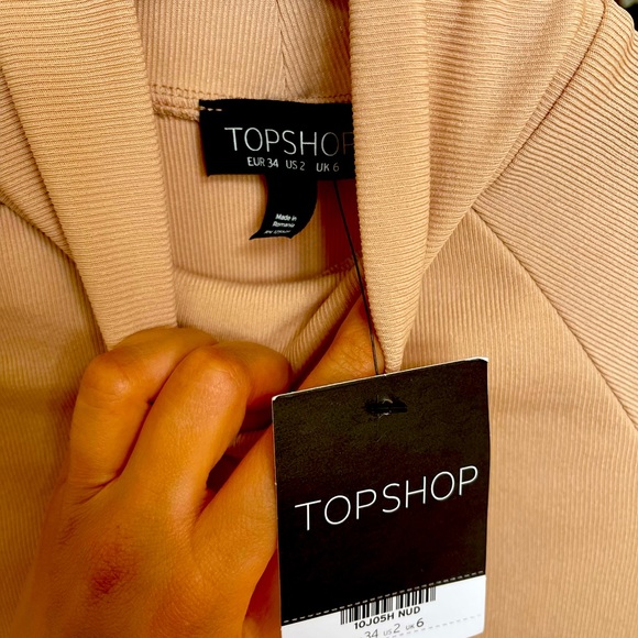 Topshop BRAND NEW Light Pink Bodycon Midi Dress Size 2 - Picture 2 of 2